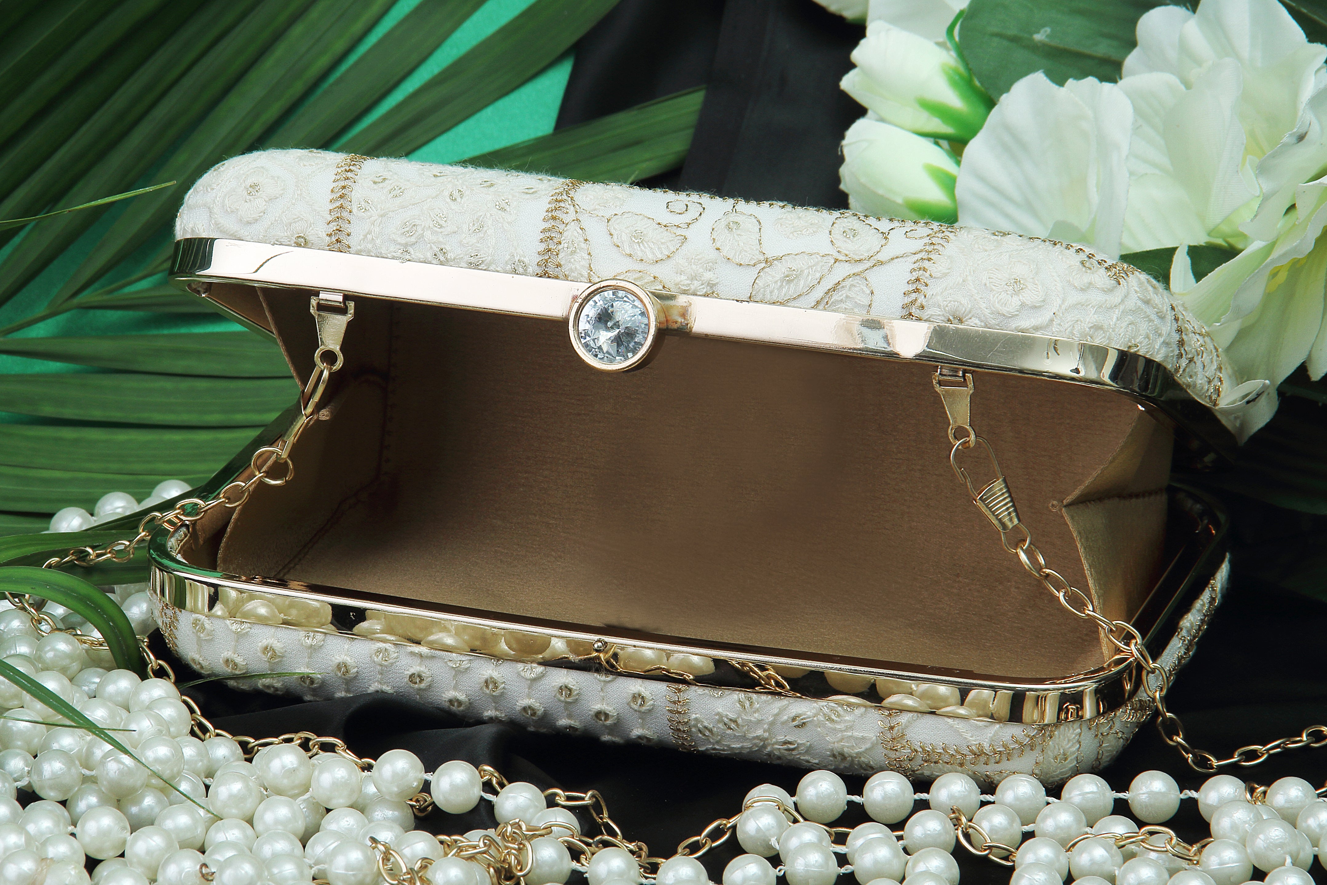 Saadgi embroidered  designer clutch bag with sling