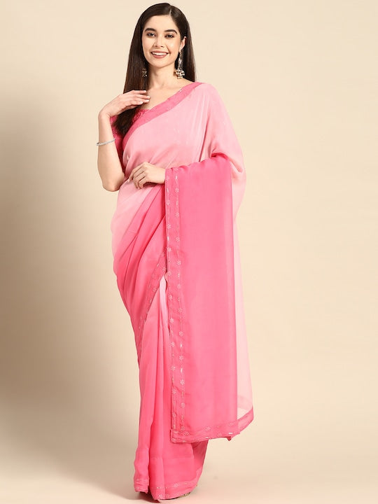ombre sarees, chikankari sarees, chikan border, zari sarees, party wear sarees, party wear sarees, organza sarees, chicken, chickenkari, chicken saree, lucknowi chikankari saree, saree, 
