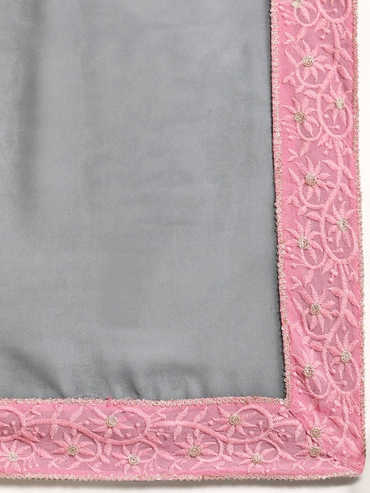 Saadgi Chikankari Bordered Steel Gray zari work Pure Organza Saree, party wear sarees, organza sarees, chicken, chickenkari, chicken saree, lucknowi chikankari saree, saree